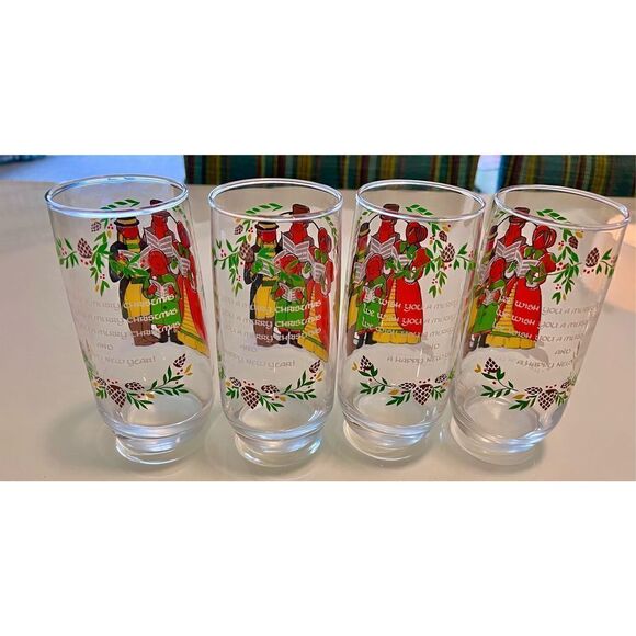 Vintage 1983 Pepsi Christmas Caroling Glass Merry Christmas Holidays Set of 4 - Picture 2 of 11